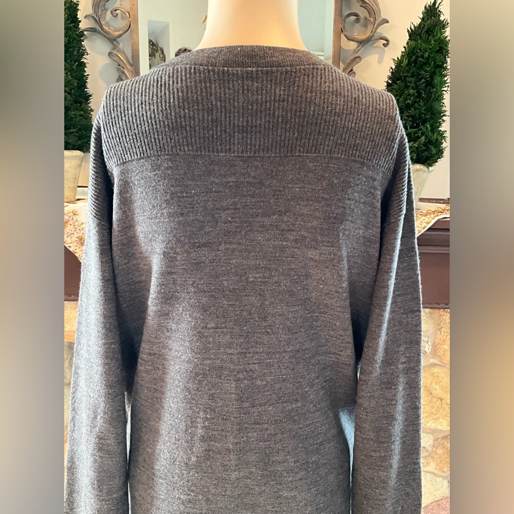 ALL SAINTS Gray Tricot V-Neck Sweater Dress S - Picture 6 of 12